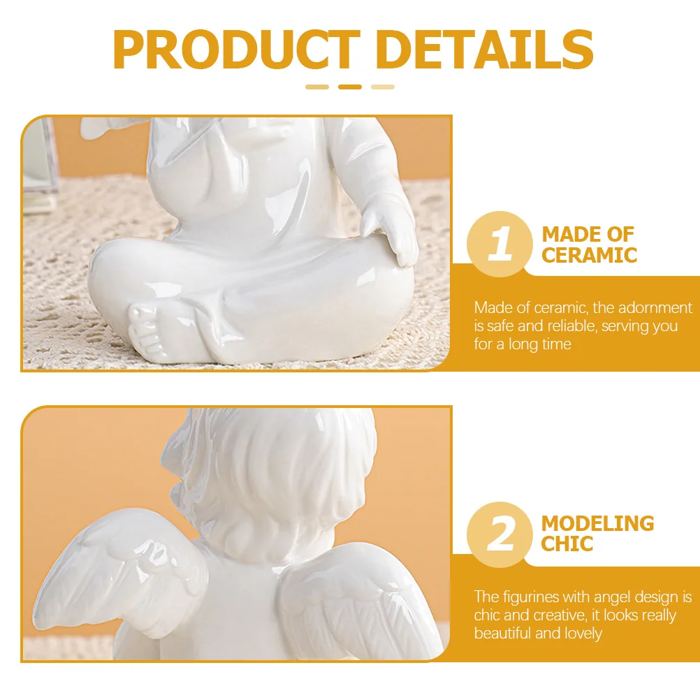 Ceramic Angel Adornment Decor for Table Cabinet Shelf Warm Atmosphere Decorative Art Craft Gift European Style