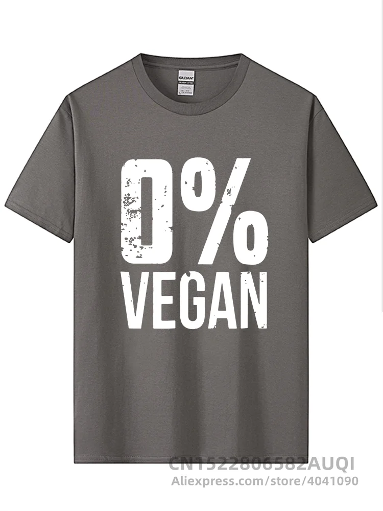 Zero Percent Vegan Funny BBQ Carnivore Meat Eater T-Shirt Top T-shirts for Men Printing Tops Shirts Oversized Cosie Cotton