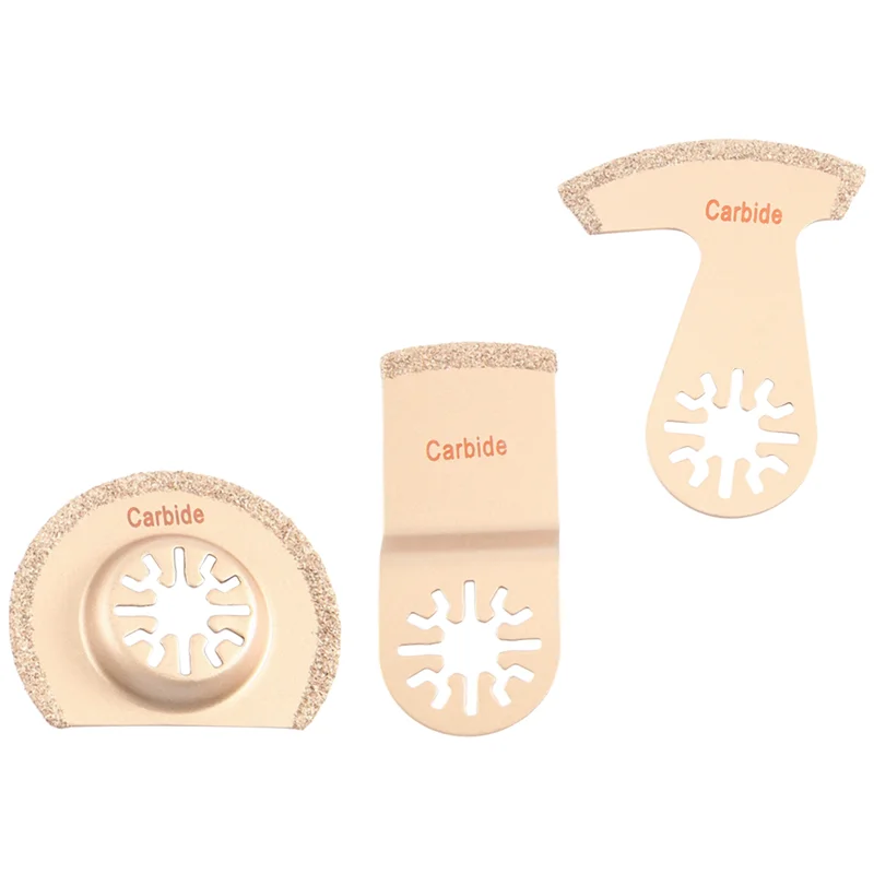 N84R Oscillating Saw Blades - 3Pcs Multi Function Tile Saw Blades Set For Ceremic Porcelain Tile Cutting, Carbide