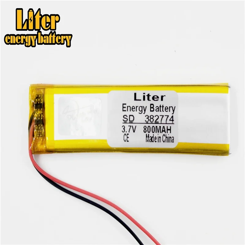 3.7V,800mAH,382774 polymer lithium ion / Li-ion battery for GPS,mp3,mp4,mp5,dvd,bluetooth,model toy mobile bluetooth