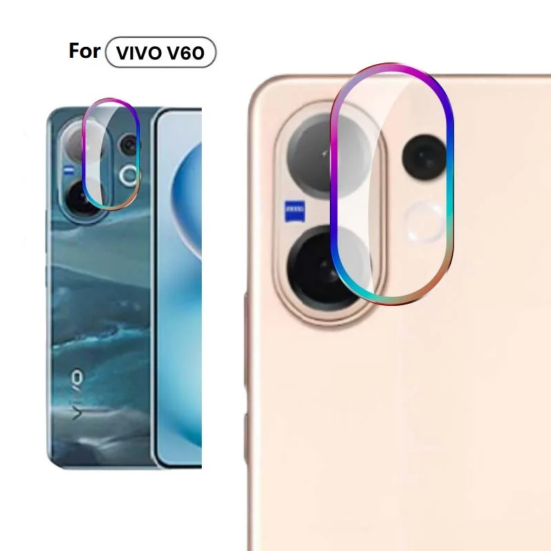 For Vivo V60 Lens Protector Colorful Ring Tempered Glass Cover Anti for Vivo V60 Scratch Film Lens Cap Sticker