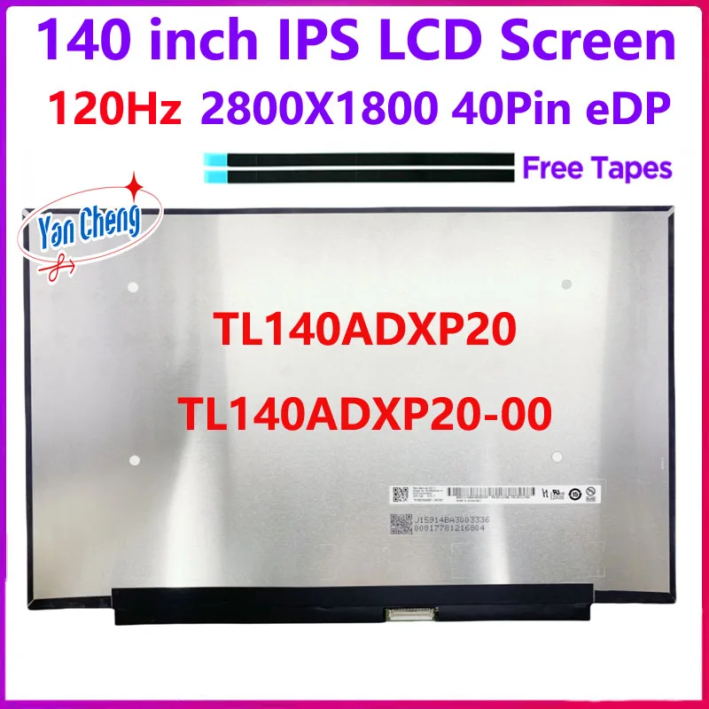 Imagem -01 - Tela Lcd para Laptop para Xiaomi Redmibook14 J7265 Matrix 120hz Edp 40pin Tl140adxp2000 Tl140adxp20 14 280x1800 tela lcd para laptop para xiaomi redmibook14 j7265 matrix 120hz edp 40pin tl140adxp2000 tl140adxp20 14 280x1800 01