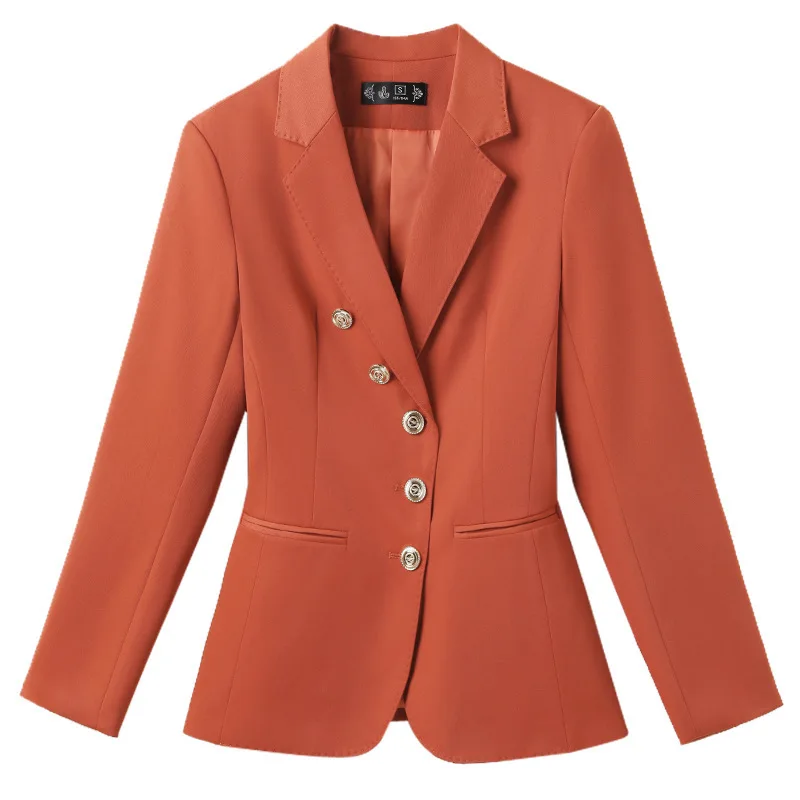 Veste et pantalon moulants pour femmes, ensemble 2 pièces, blazer formel, orange, noir, bleu, surintendant