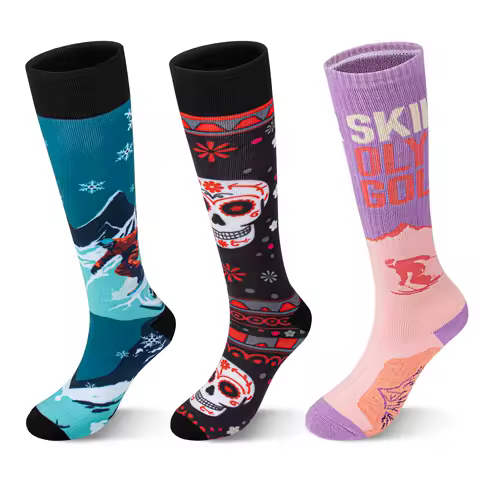 Wool Ski Socks Stylish Funny for Snowboarding Snow Winter Thermal Knee-high Warm Socks Hunting High Socks