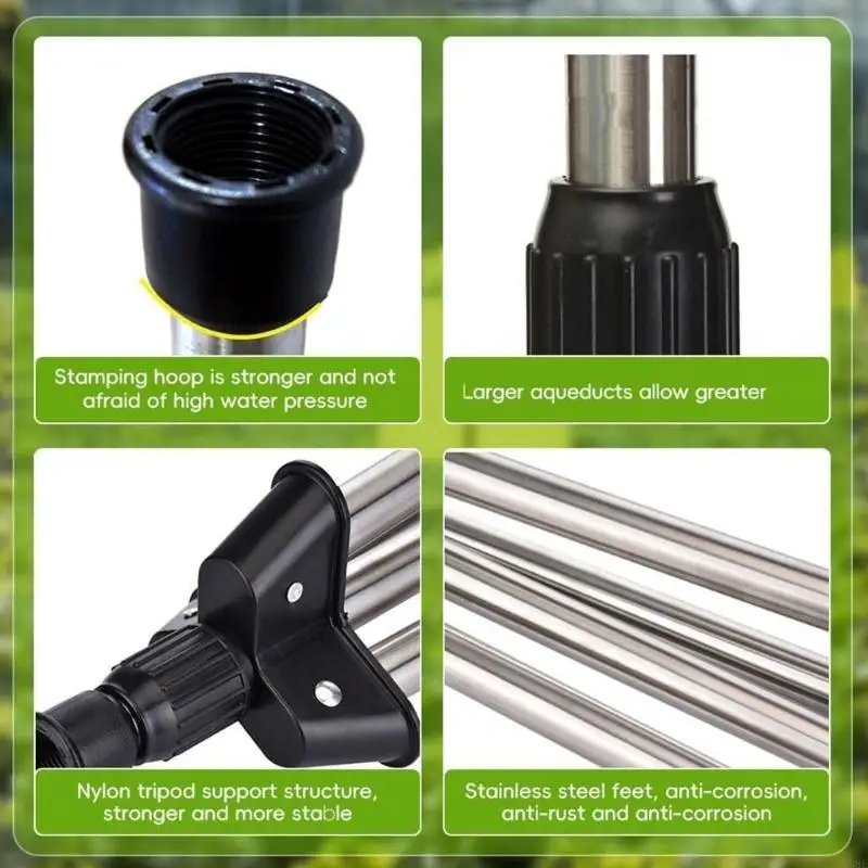 

Leakproof Adjustable 360 Degree Tripod Sprinkler With 1Inch Quick Connector For Efficient Lawn Garden Irrigation System M68E
