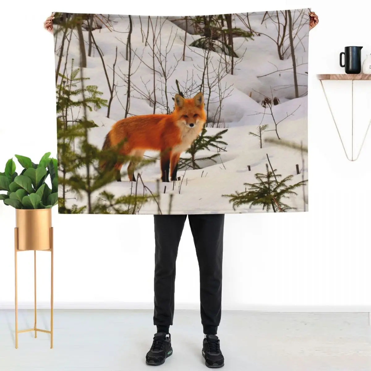 Winter Fox Throw Blanket Moving Hairy Stuffeds Luxury Designer bed plaid Luxury St Blankets
