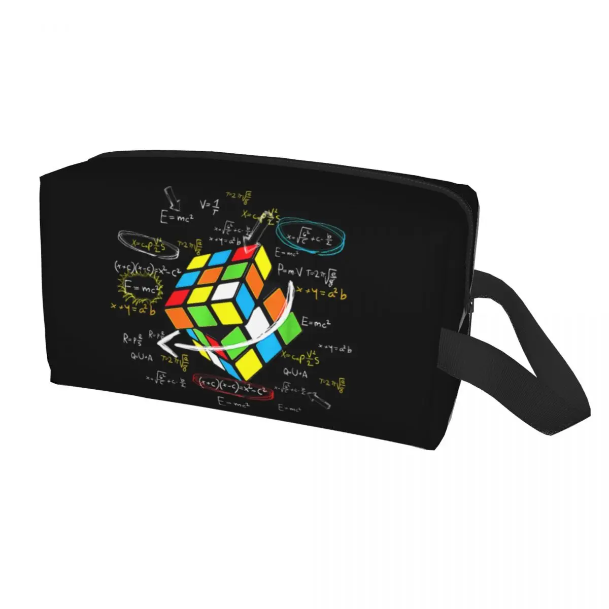 Custom Math Rubik Rubix Cube Caps Cosmetic Bag Women Fashion Big Capacity Makeup Case Beauty Storage Toiletry Bags