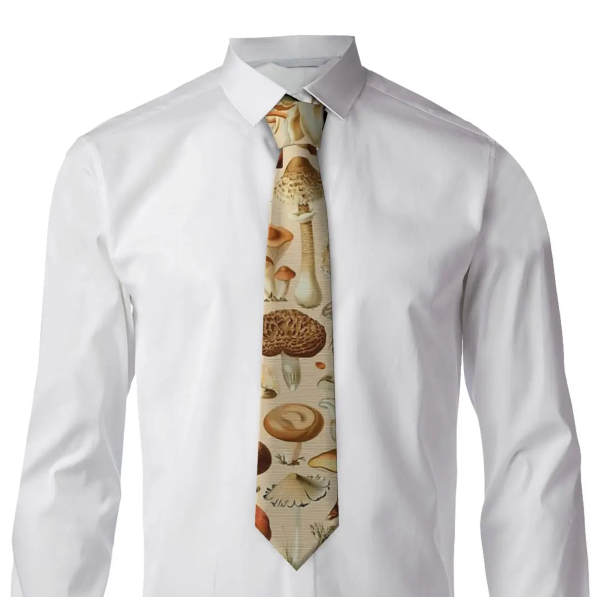 Vintage Mushroom Designs Collection Necktie for Men Silk Polyester 8 cm Neck Ties Wedding Suits Tie Classic Gravatas
