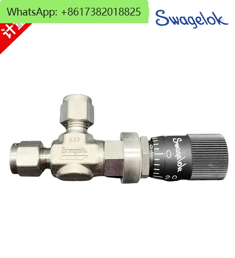 Swagelok 1/4in Angle Metering Valve with Vernier Scale Handle SS-4MA-MH