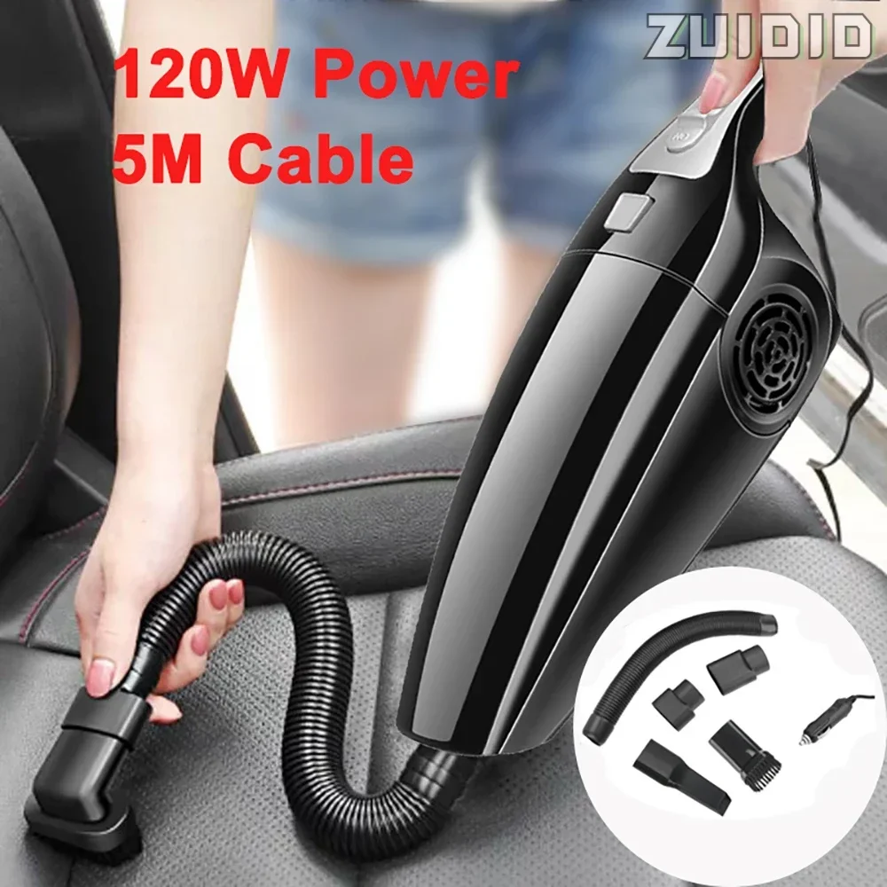 

12V 120W Car Vacuum Cleaner Portable Handheld Powerful Wet Dry Seat Dashboard Cleaning For Car Automotive Accessories Interior