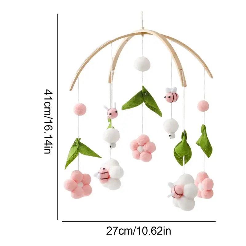 Sonajero móvil para cuna de bebé con flor de abeja, campana de cama giratoria infantil, juguetes educativos colgantes para recién nacido