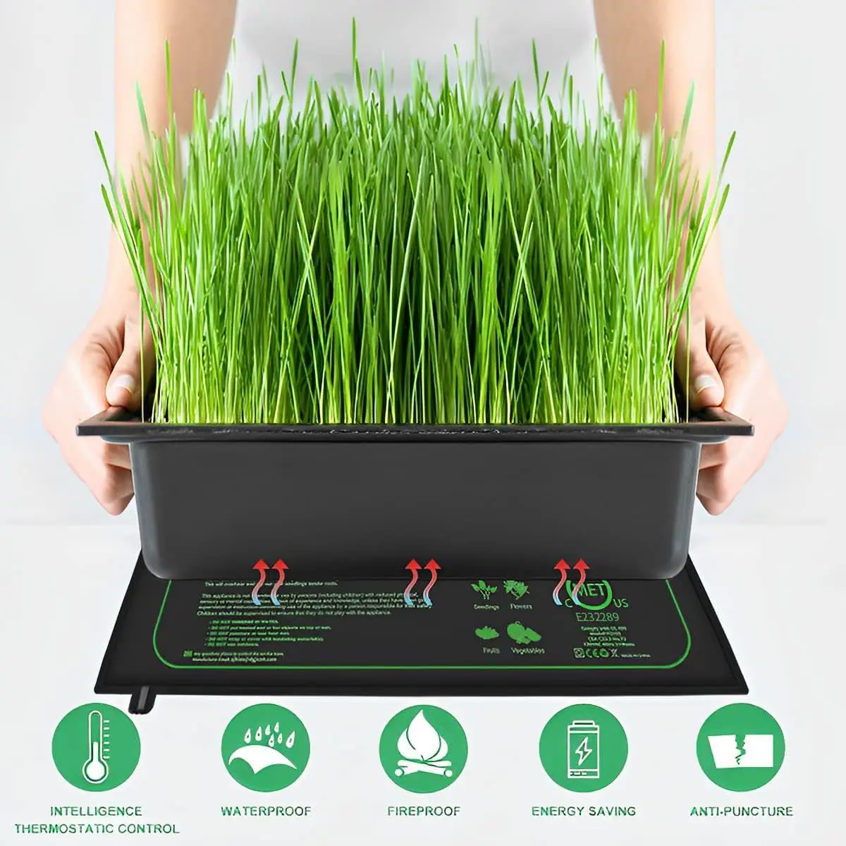 Durable and waterproof seedling heating mat, hydroponic heating mat, heating mat for plant seed and seedling cultivation