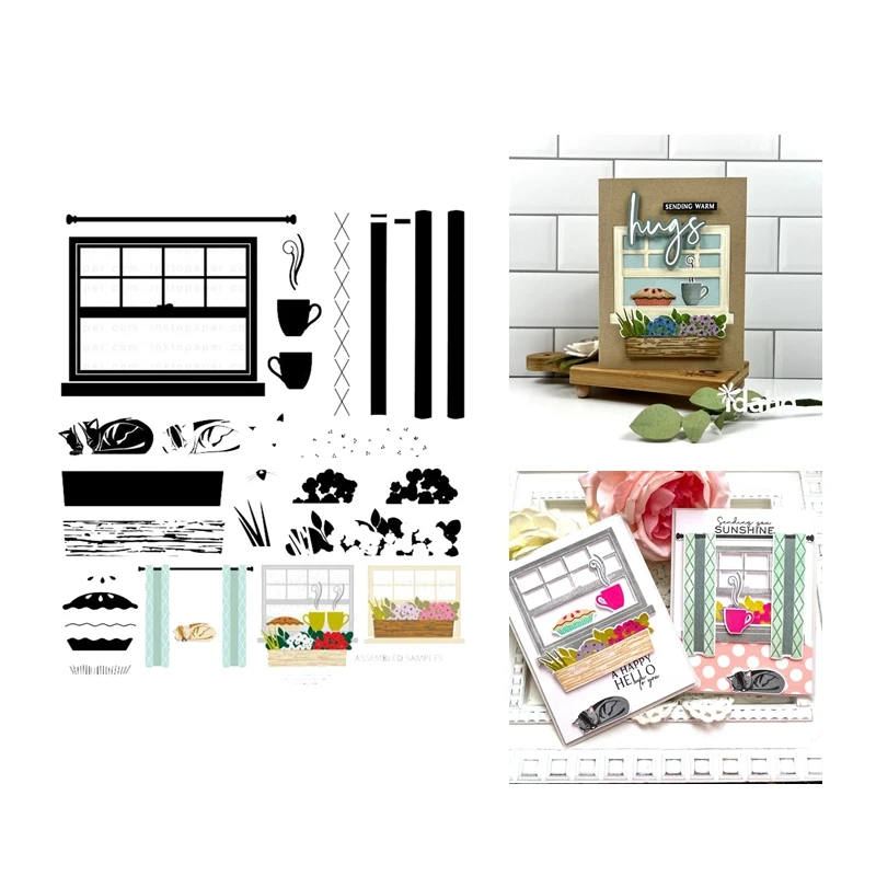 New 2022 Scene Everywhere Windowsill Clear Stamp Set Scrapbooking for Paper Making Metal Cutting Dies Frames Card Craft