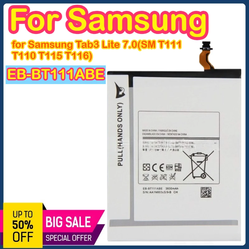 

EB-BT111ABE 3500mAh 3.85V Suitable for The Built-in Batteries of Samsung Tablets SM-T110 SM-T111 T115 and T116