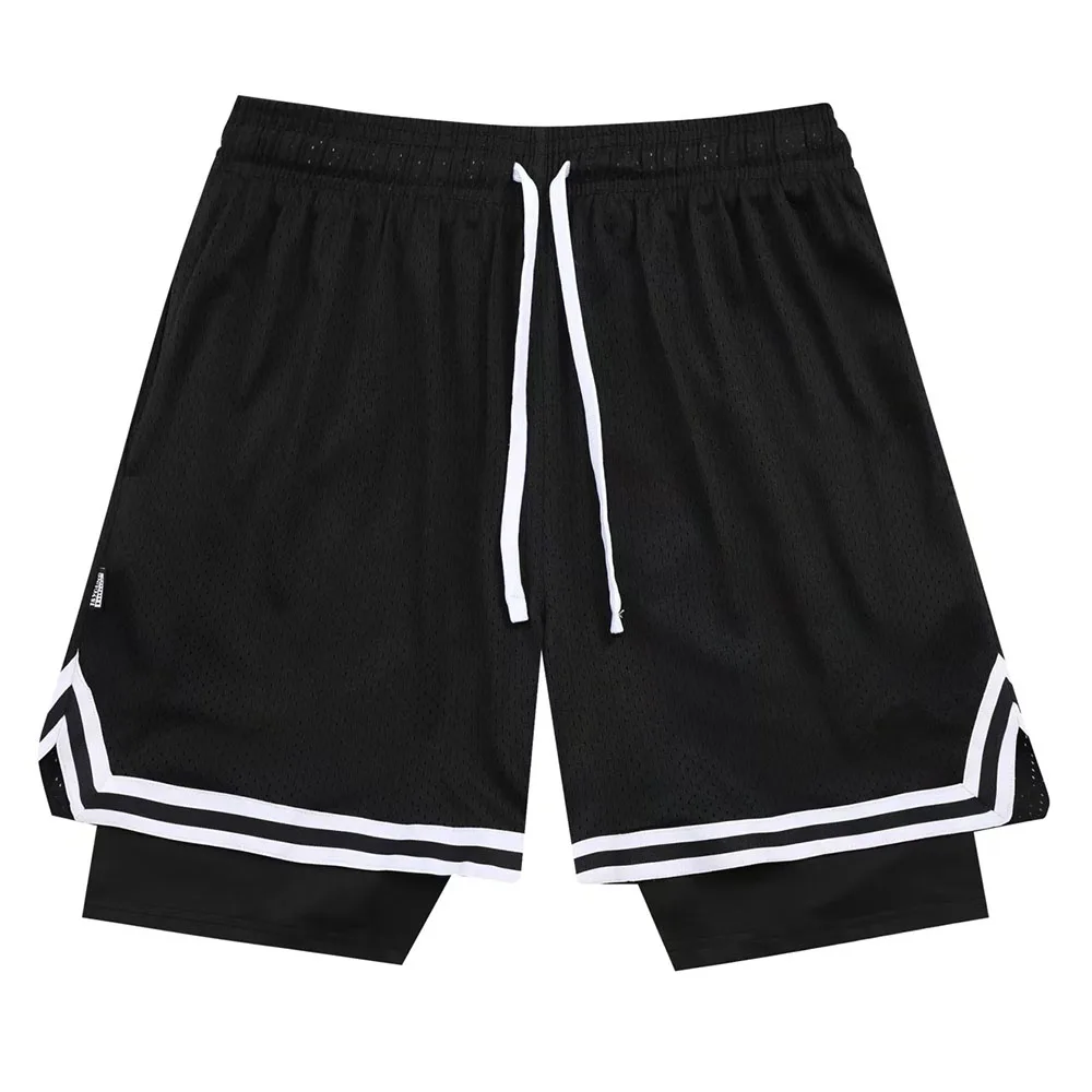 23/24 New Arrival Summer Men's Basketball Shorts Quick Dry Male Drawstring 2 in 1 Bodybuilding Cycling Running Shorts Sportswear