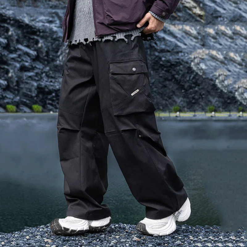 HKSH Primavera Autunno dei Nuovi Uomini Alla Moda Casual Multi-tasche Pantaloni Cargo Outdoor Funzionale Coulisse Elastico in Vita Techwear HK13993