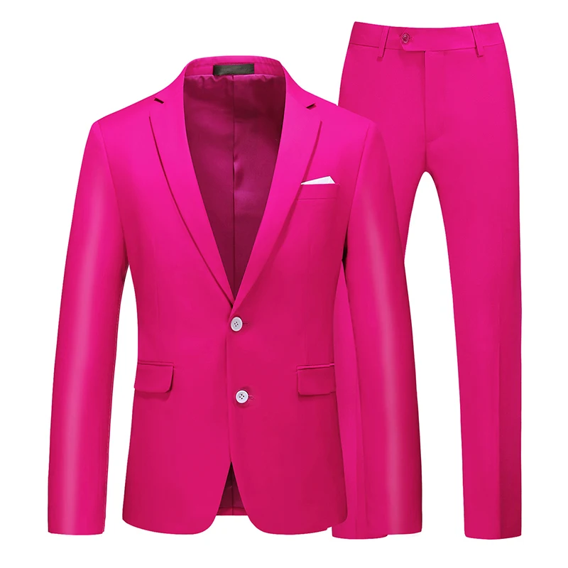 

Faionable Slim Fit Two Button Club Wedding Suit Set for Men in Large Sizes Red Color Studio Photoaph om's Ceremony Dr