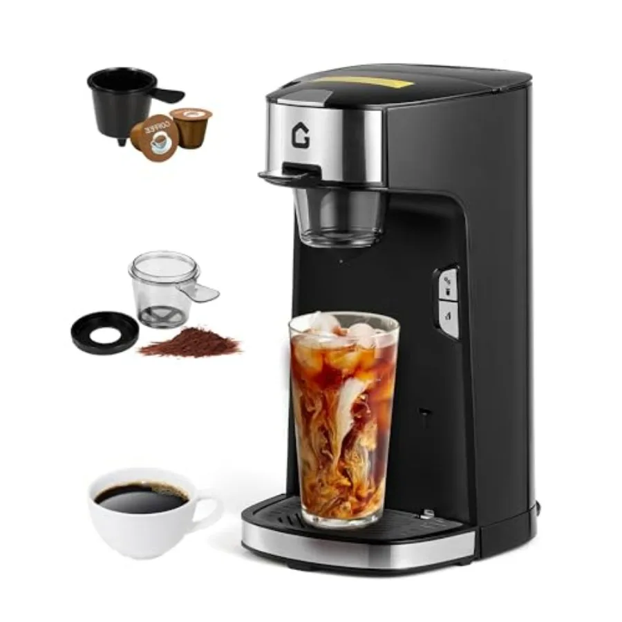 

Кофеварка для одной порции, компактная кофемашина с резервуаром для воды на 550 мл для капсул, молотого кофе и чая, портативная кофеварка