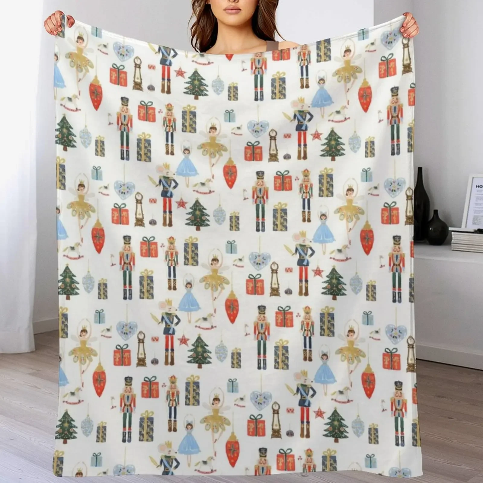 

Nutcracker Ballet Christmas Throw Blanket Decorative Beds Decorative Sofa Shaggy for winter Blankets