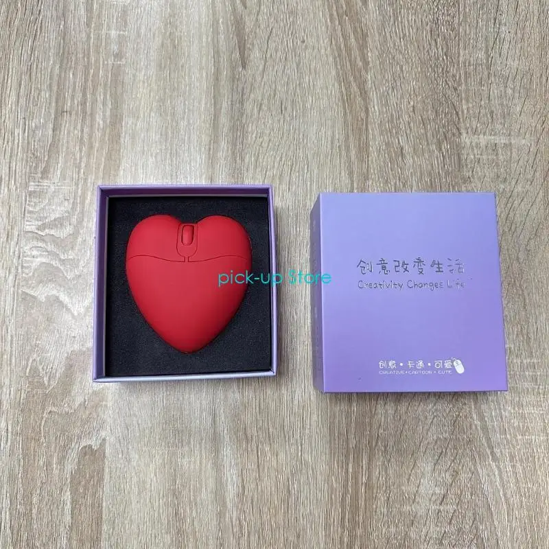 Q5WA Love Heart Shaped USB Mouse Funny Lovely Corded Student Mouse Creative Gifts