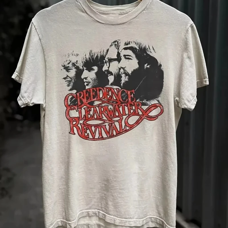 Retro Comfort Series Men's Short Sleeve T-shirt, Casual and Comfortable CREEDENCE CLEARWater REVIVAL