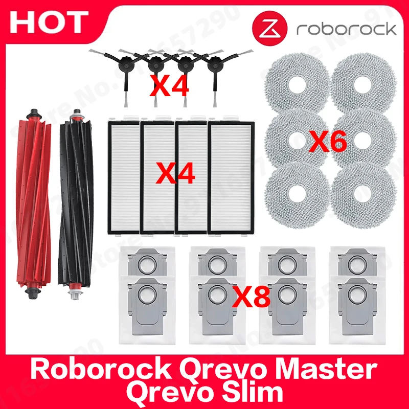 Roborock Qrevo Master / Qrevo Slim Robot Vacuums Cleaner Accessory Main Side Brush Hepa Filter Mop Cloths Dust Bag Spare Part