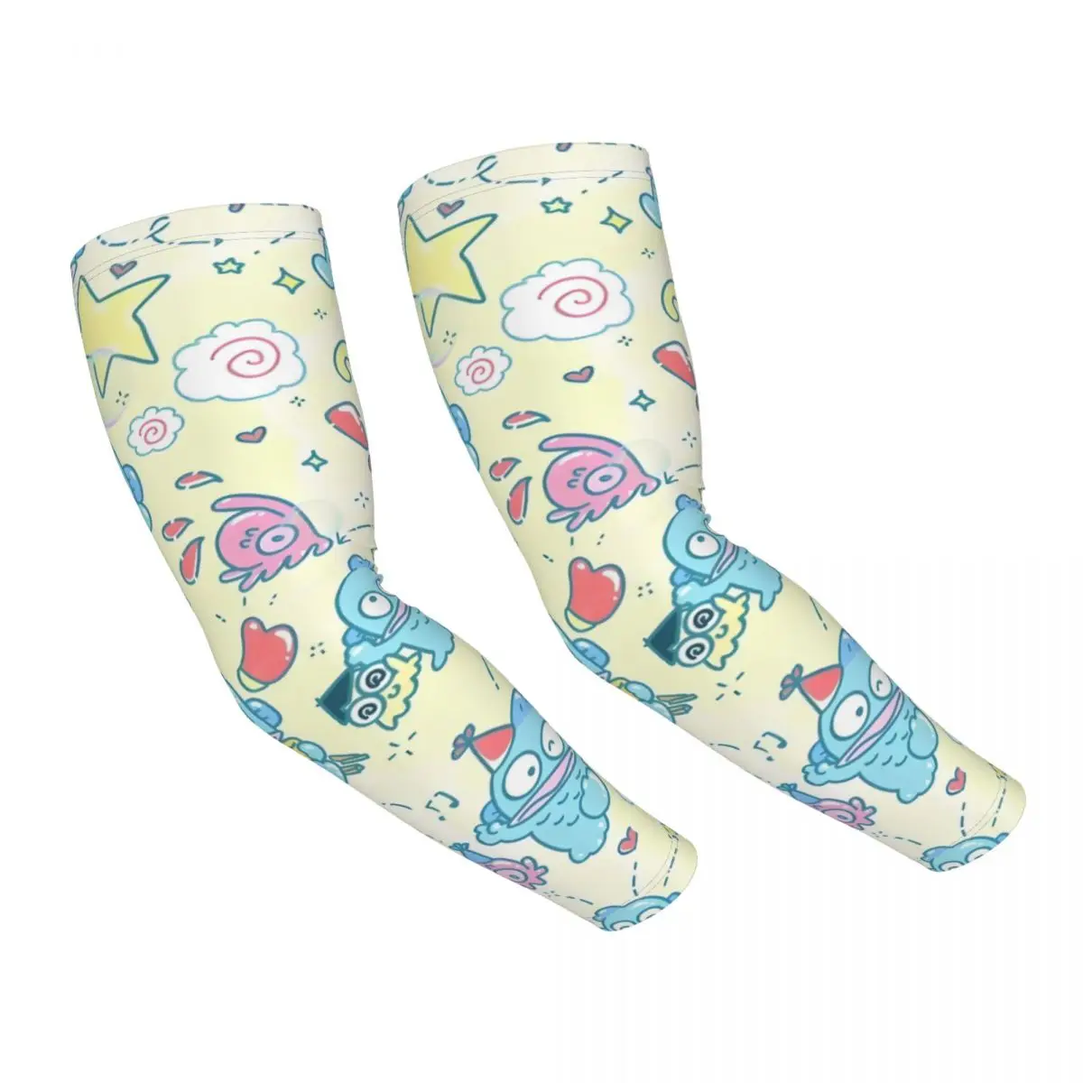 Custom Hangyodon Cooling Arm Sleeves for Women Men Contrast Cuteness Fishing Cycling Driving Tattoo Cover Up