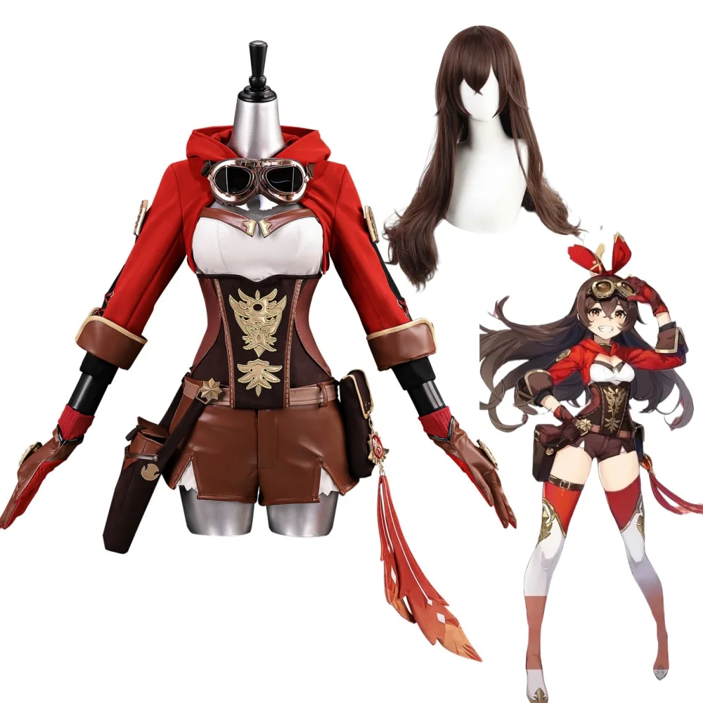 Game Genshin Impact Amber Cosplay Costume Suits Genshin Impact Amber Cosplay Costume Wig Outfits