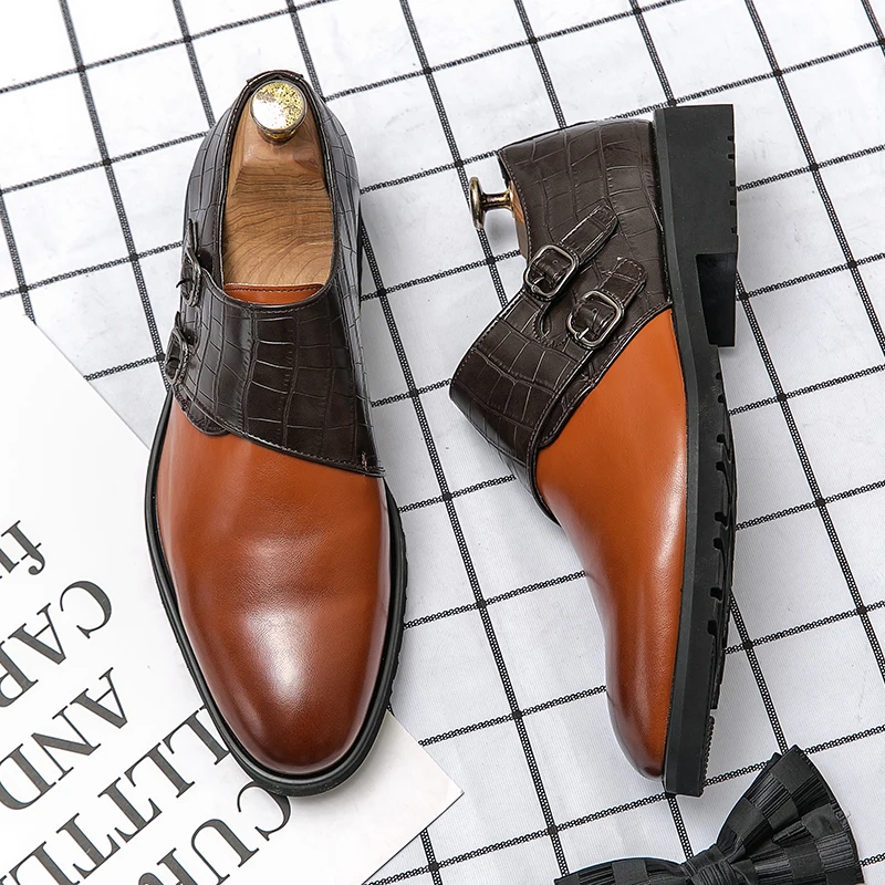 Plus Size 8~13 Designer Mens Dress Monks Wedding Fashion Business Office Leather Formal Italy Driving Loafers Male Shoes for Men