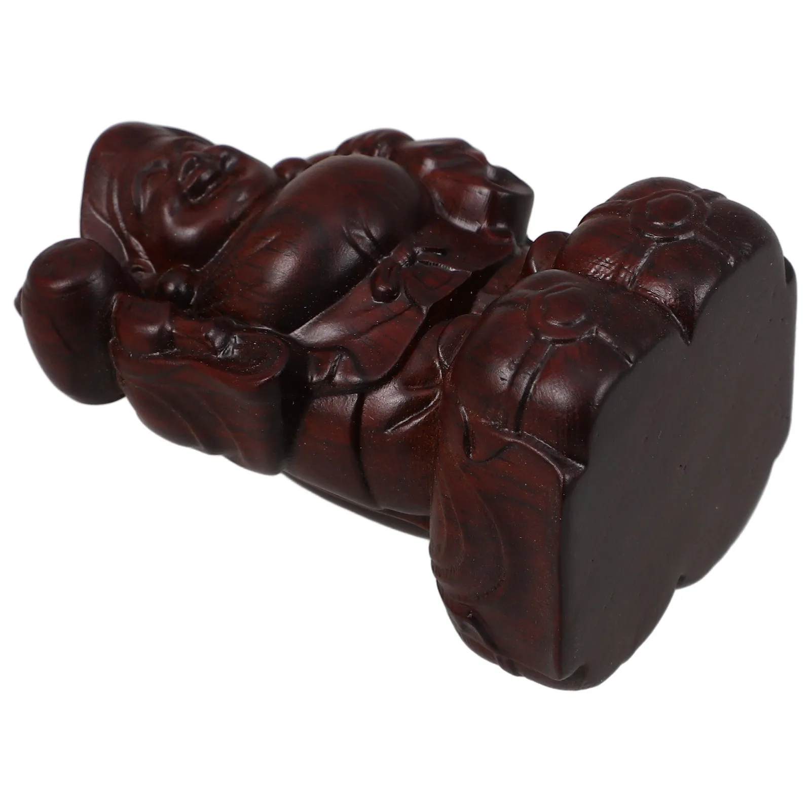 

Handcrafted Wood God of Wealth Decoration Tabletop Adornment Small Ornament for Home Office Bedroom Interior Design Element