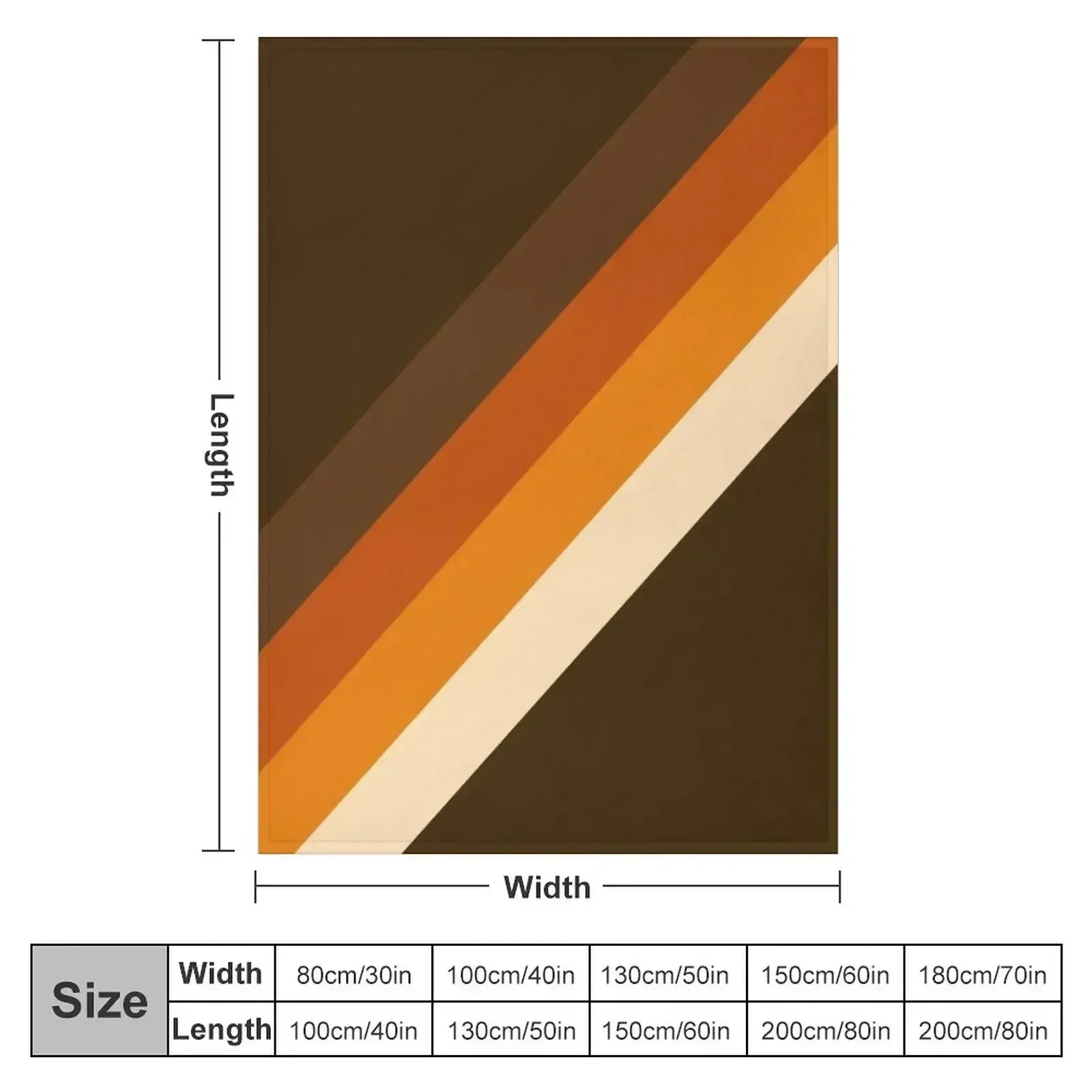 70s Pattern Orange and Brown Diagonal Lines Throw Blanket halloween Soft Big Luxury Thicken Sofa Blankets