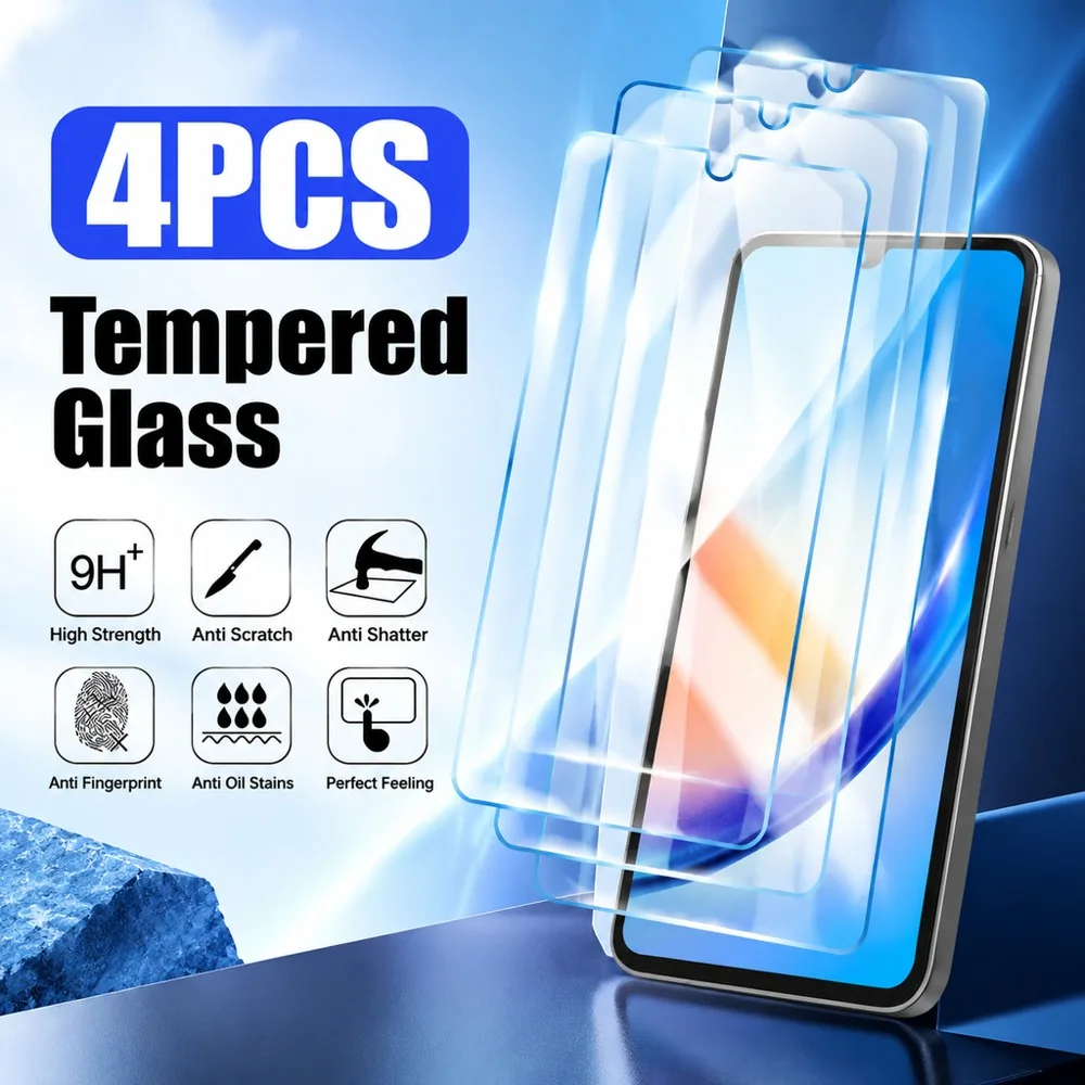4PCS Screen Protector For Samsung Galaxy A24 4G A25 A26 A27 A31 Tempered Glass For Samsung Galaxy A32 4G A32 5G A33 5G A35 A34