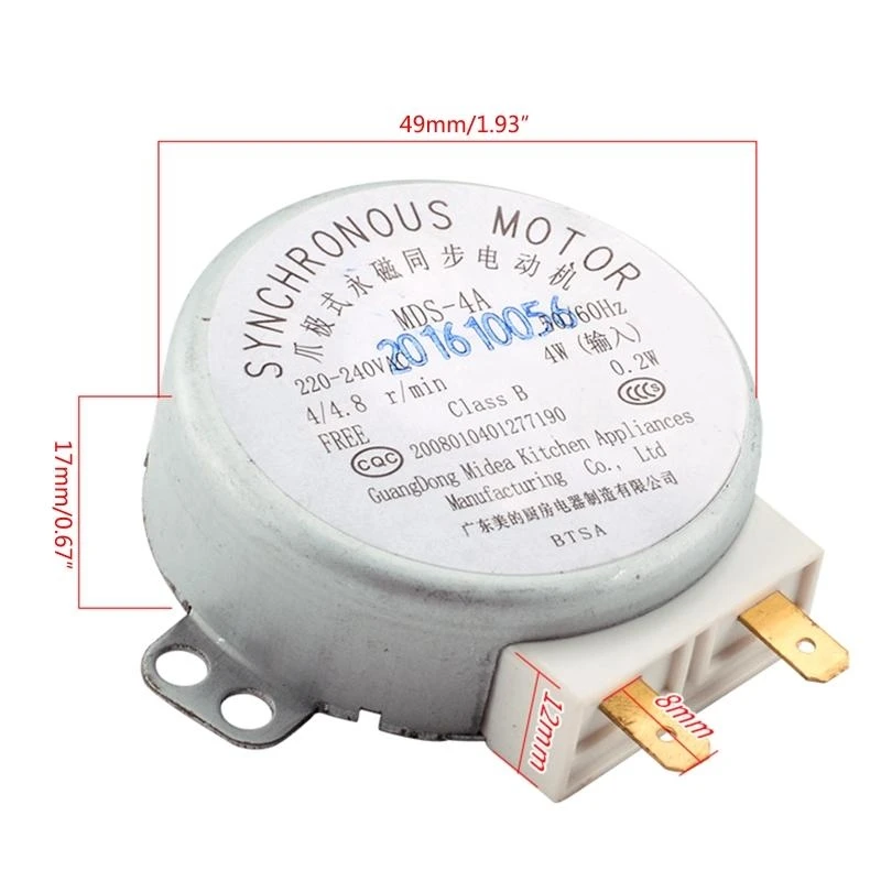 for Midea Microwave Oven Parts Microwave Oven Synchronous Motor Tray Motors MDS-4A AC220-240V 4W 50/60Hz