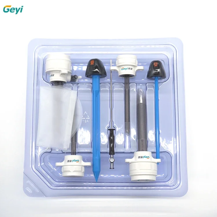 Geyi Single Use 3mm 5mm 10mm 12mm 15mm  Laparoscopic Bladeless Disposable Trocar  For Abdominal Surgery