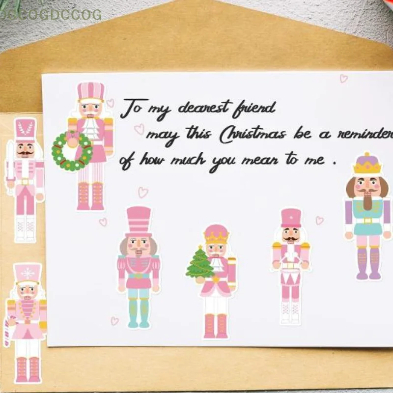 500 Buah Stiker Raja dan Prajurit Nutcracker Bertema Liburan Hiasan Alat Tulis Natal
