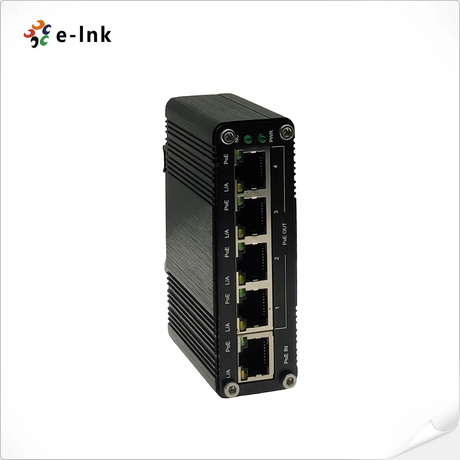 Открытый повторитель PoE Extender 1 порт RJ45 PoE PD + 4 порта RJ45 PoE PSE Промышленный монтаж на DIN-рейку