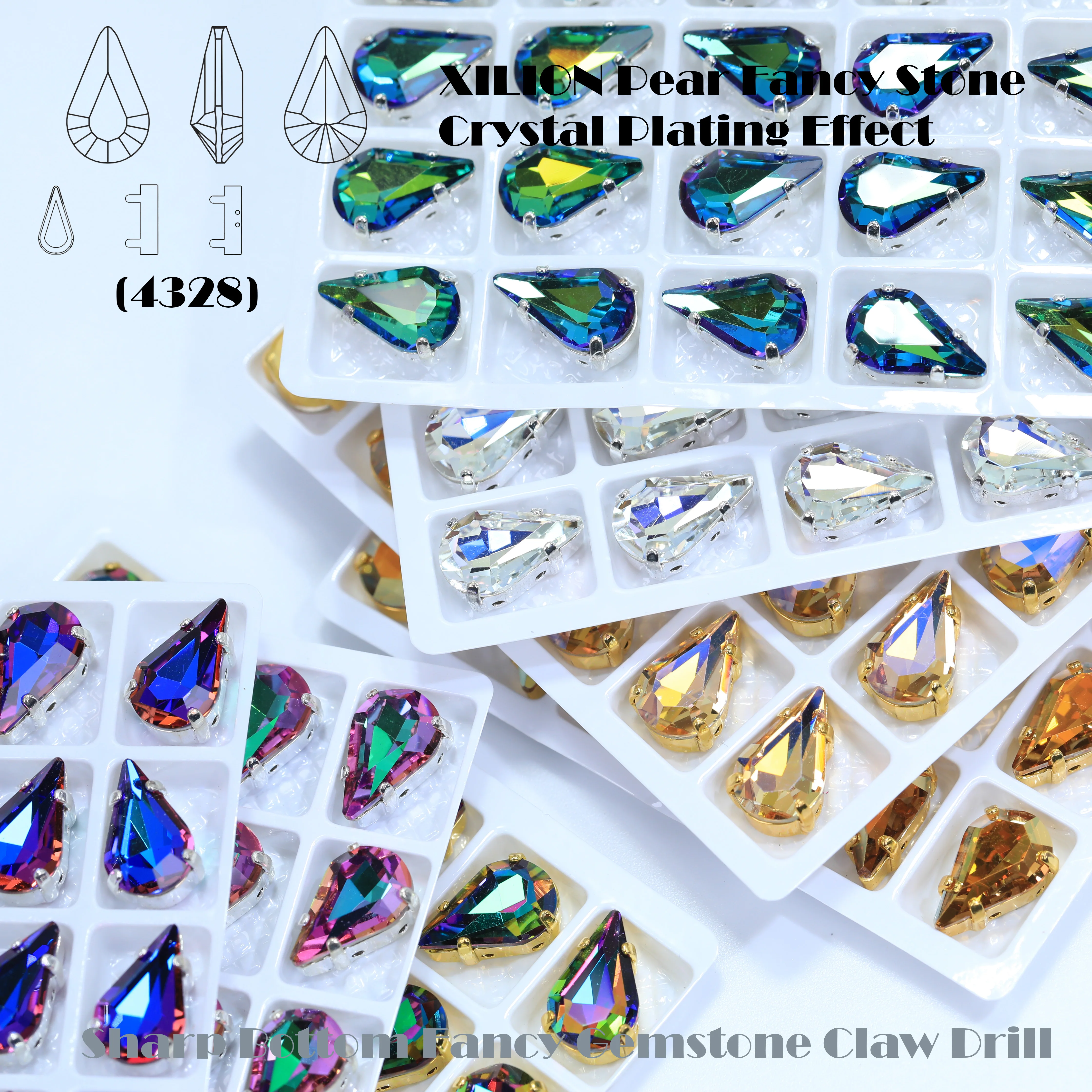 Thin Claw Setting Rhinestones High Quality Pointed Back Sew on Gems for Wedding Dress Dancewear Shoes Bag Decoration DIY Craft