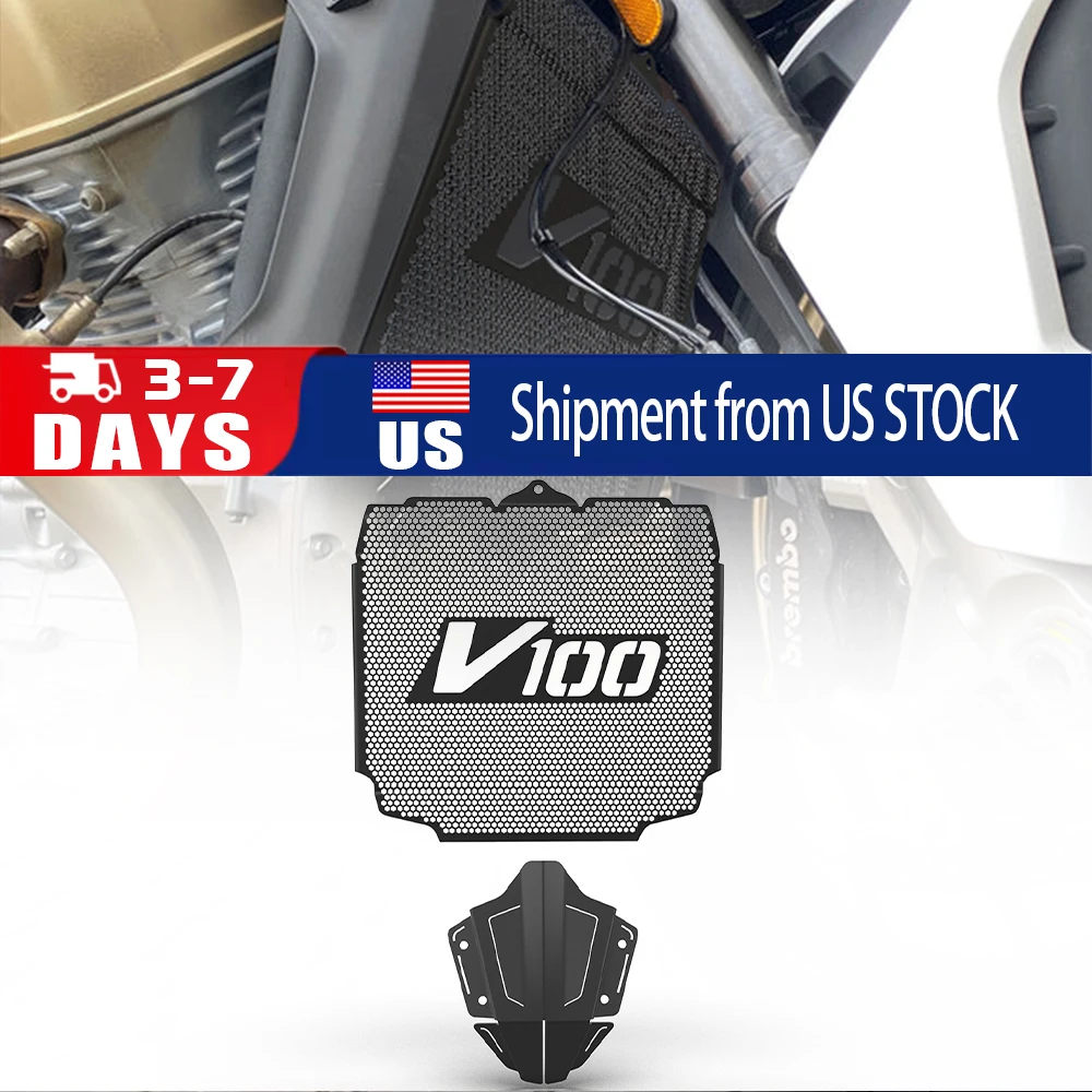 CNC Engine Skidplate Guard Radiator Cylinder Head Guard Protector FOR Moto Guzzi V100 Mandello S Aviazione Navale 2022-2025 2024