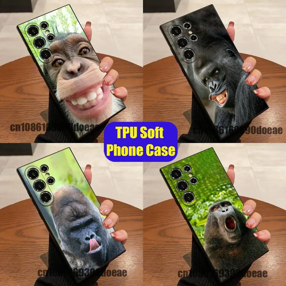 For Funny Monkey Gorilla Baboon Meme Phone Case Samsung S23,S24,S26,S25,S22,S30,S21,Ultra,Plus,Fe,Lite Custom Soft Cover