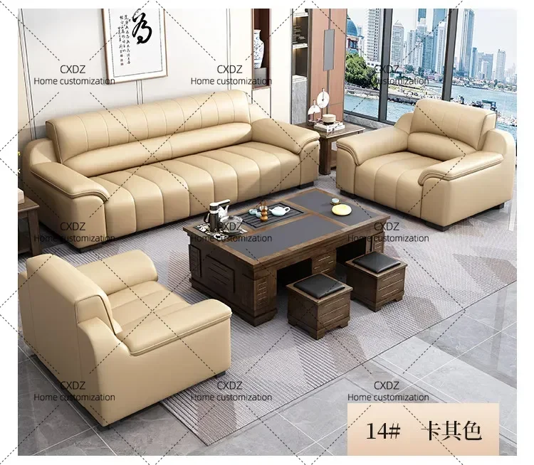 XXLuxury office sofa coffee table combination simple business reception room lounge sofa coffee table set set furniture