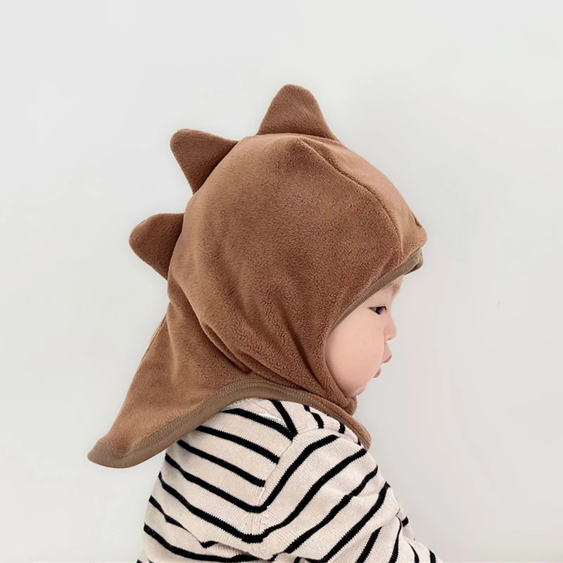 Baby Winter Hat Scarf Set Infant Beanie Ear Protection Hat Newborn Toddler Winter Warm Cap Cartoon Dinosaur Style Warm Hats