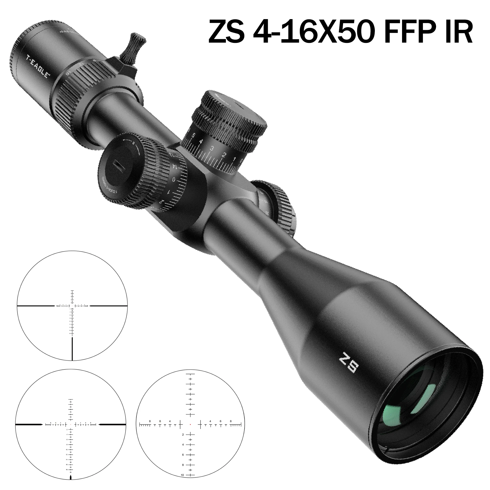 

Тактический прицел ZS4-16X50 FFP IR для охоты и страйкбола, коллиматорный прицел с гравированным стеклом, оптический прицел-монокуляр