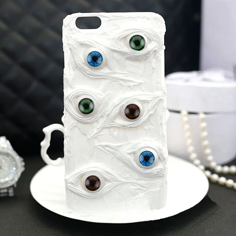1Pair 20mm Realistic Half Round Craft Accessories Acrylic DIY Eyeballs Back Hollow Eyes Doll Eyeballs DIY Doll Making Parts