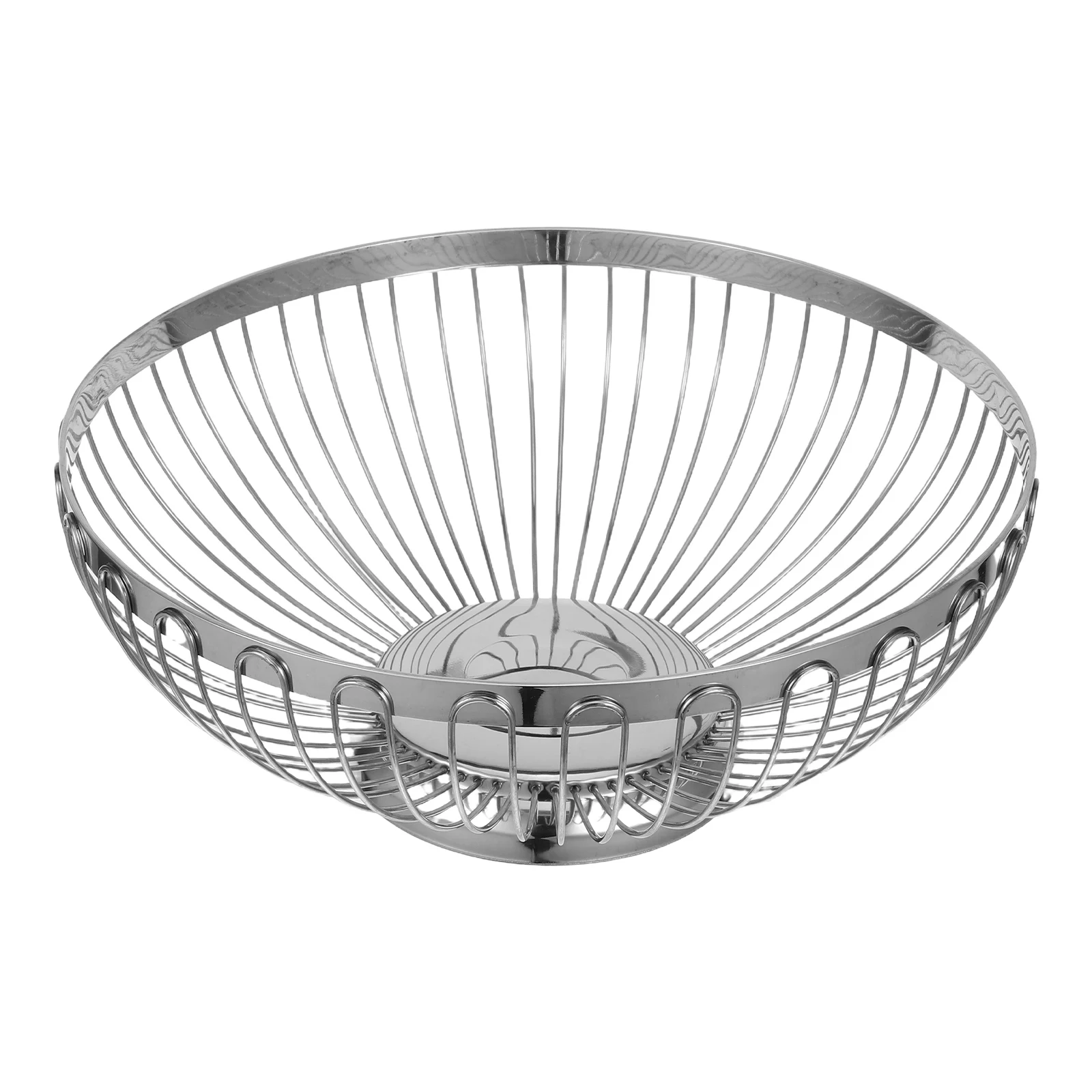 

European Style Stainless Steel Fruit Basket Large Hollow-Out Fresh Vegetable Storage Container Kitchen Living Room Washing