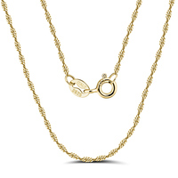 Kiss Mandy 14K Gold 925 Sterling Silver Twisted Curb Singapore Rope Chain Necklace for Women Classic Neck Chain Jewelry SC02