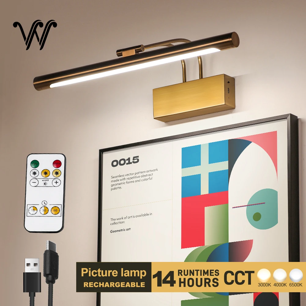 

Перезаряжаемые настенные светильники Внутренние светодиодные беспроводные настенные светильники с затемнением Бра Роскошный светодиодный настенный светильник на батарейках с пультом дистанционного управления золотого цвета