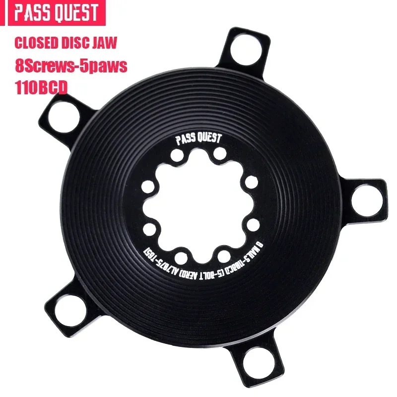 PASS QUEST- 110BCD  apply to direct mount for 3 or8 screws crank black closed disc jaw for MTB road bicycles