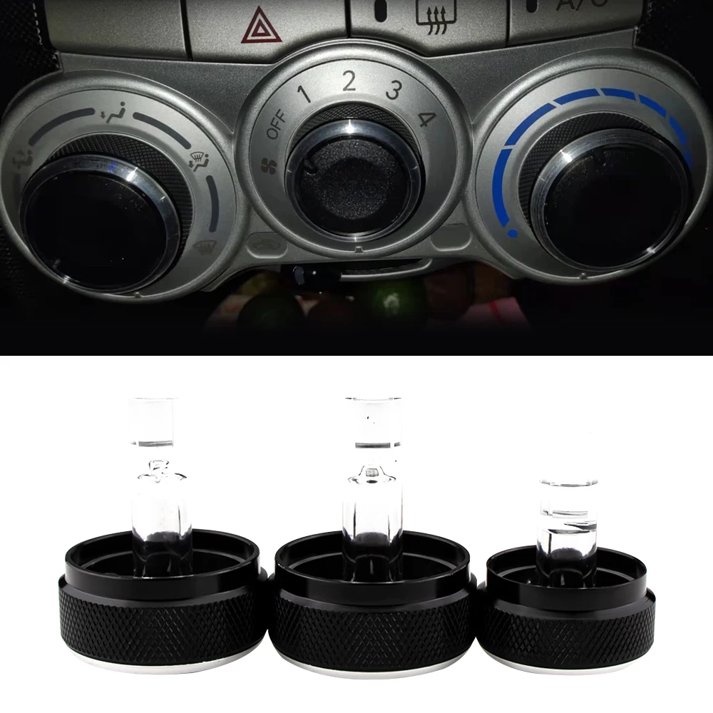 3Pcs/set Car Air Conditioning Knob AC Knob Cover for Perodua Myvi 1st for Daihatsu Sirion AC Switch Button Accessories