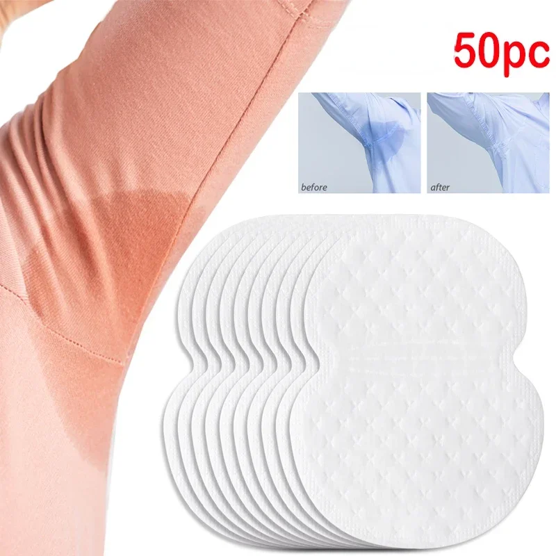 50Pcs Disposable Anti Sweats Stickers Armpits Sweat Pads Disposable Underarm Gasket Sweat Absorbing Pads for Armpits Linings New