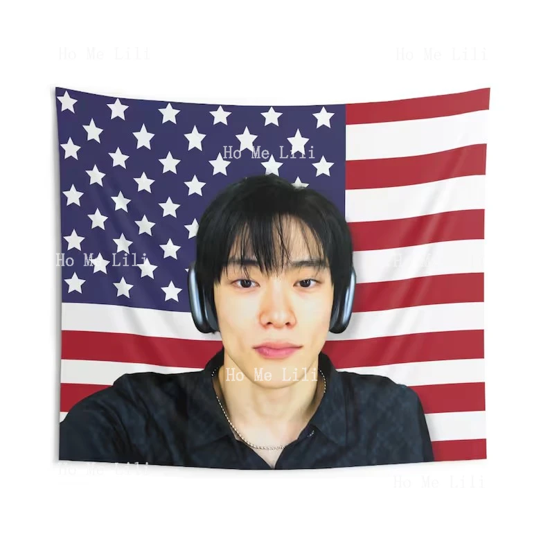 Jaehyun Mewing America Flag Tapestry Tour Merch Gift Ideas For Nctzen Birthday Gift Concert Merch